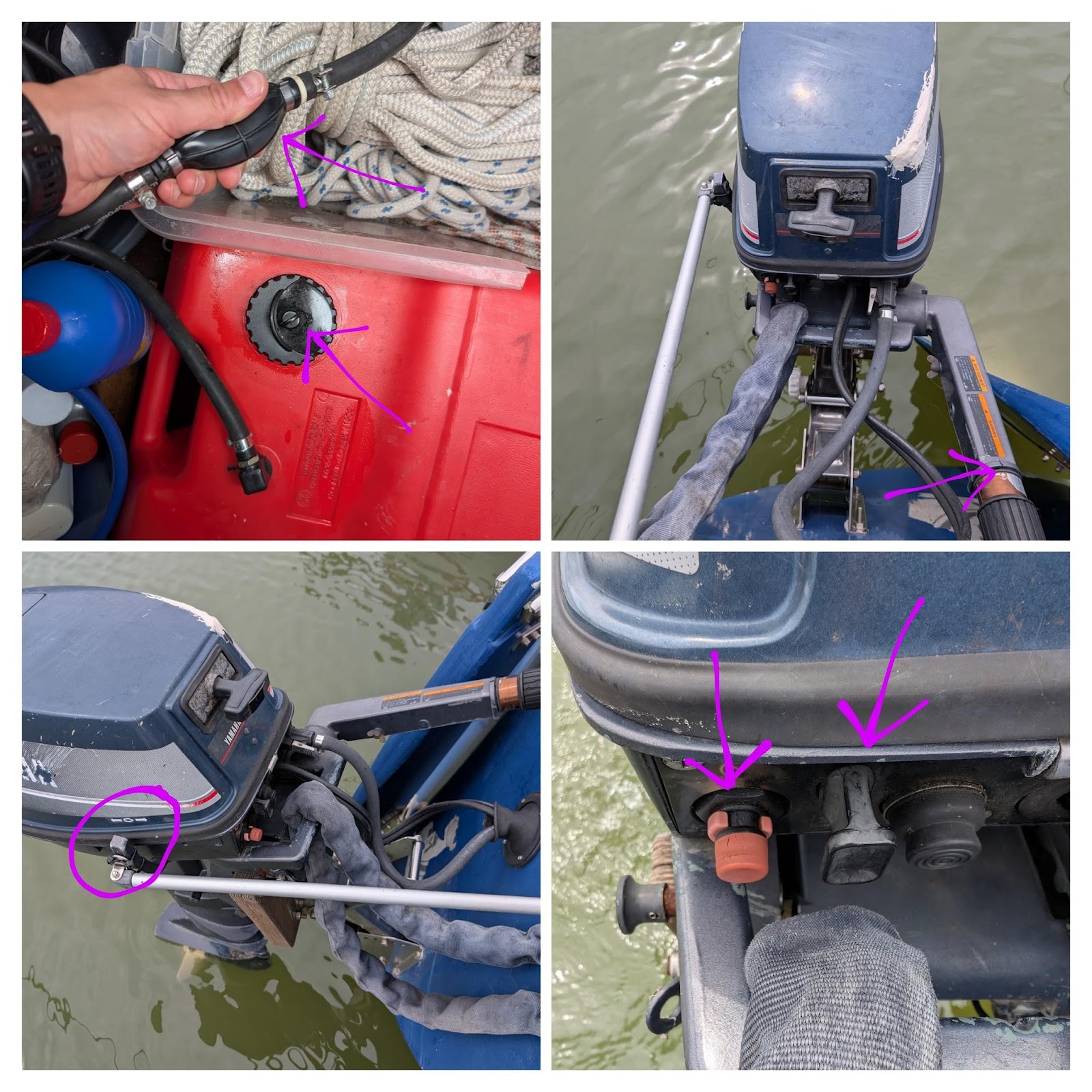 Fuel pump, air valve, throttle position, and shutdown button