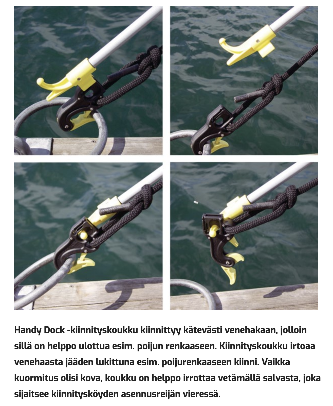 Handy Dock hook usage (Kippari magazine)